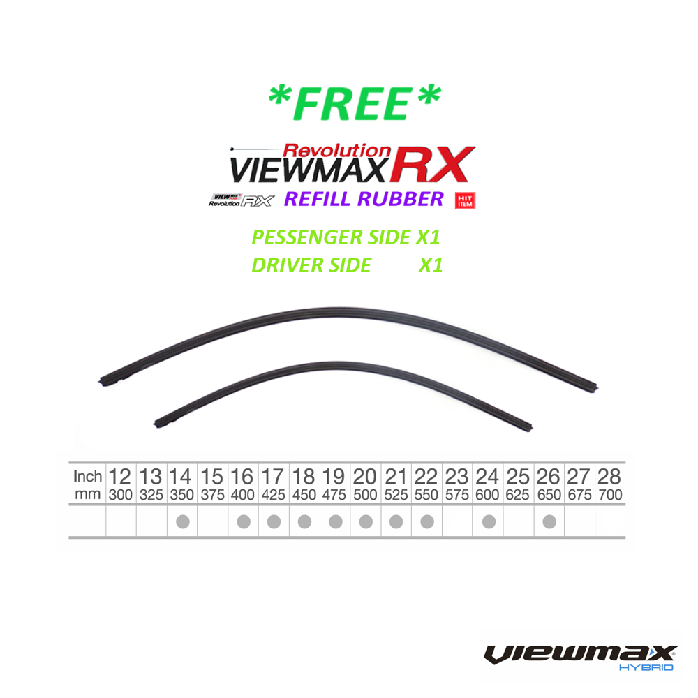 Naza Citra CAP ViewMax Revolution RX Hybrid Windshield Wiper Blades 18